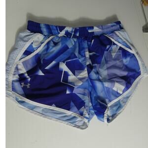 Under Armour Women's Small Loose Heat gear Lined Shorts Pockets Athleisure Blue